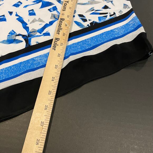 Alfani women's blouse PL Cobalt Broken Mirror Print Bell Sleeve handkerchief - Picture 12 of 16